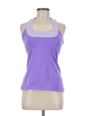 lululemon athletica Purple Scoop Neck Sports Tank with Heather Trim